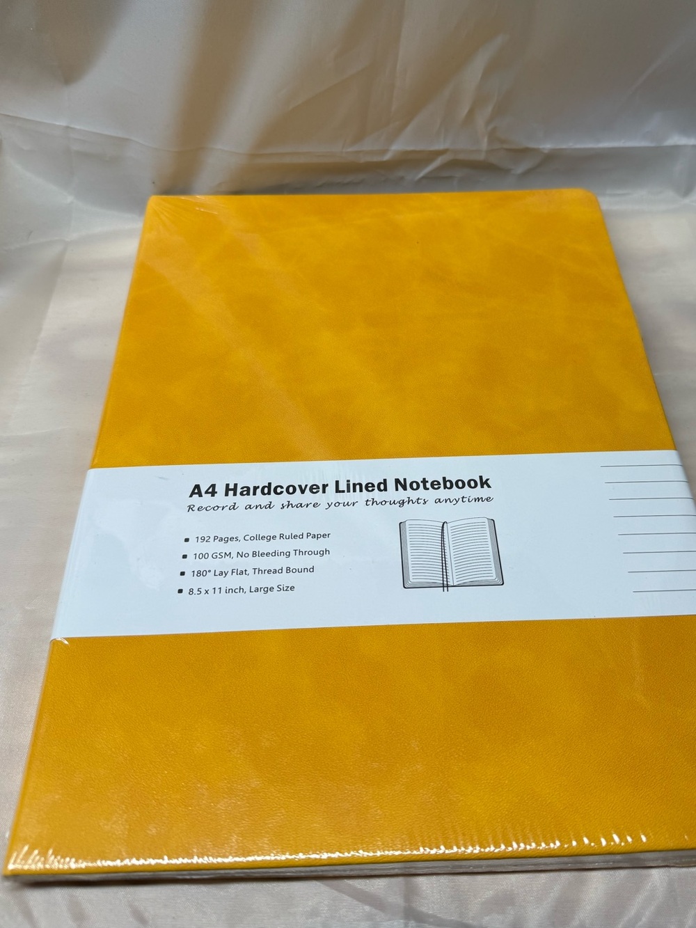 A4 Hardcover Lined Notebook - Yellow